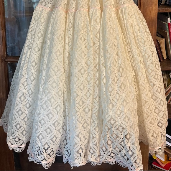 Euc Dollcake Free Spirit White Lace w Pink Dress Party Special Photo Girls  8 - Picture 5 of 7